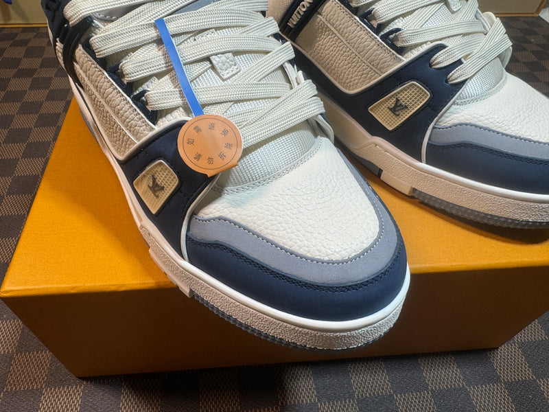 Louis Vuitton LV Trainer Low "Blue White and Grey"