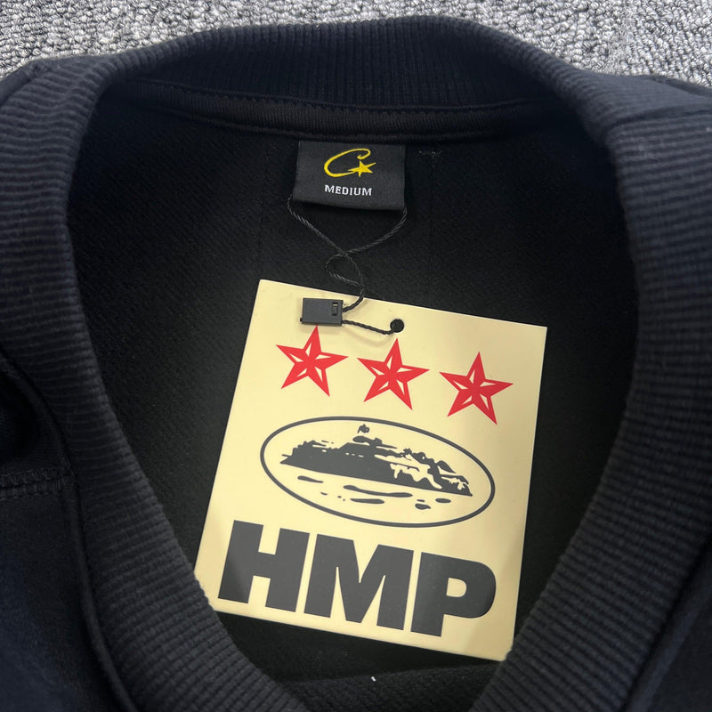 Conjunto de Moletom Corteiz HMP Heather - Preto