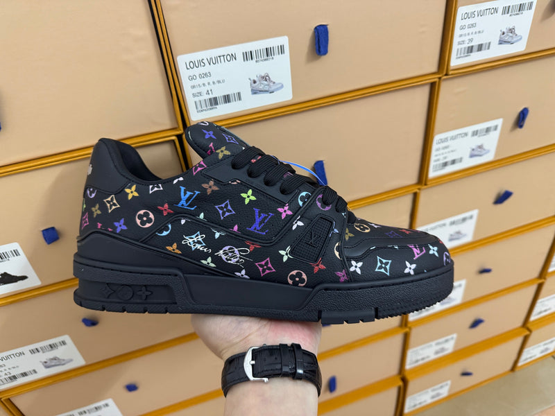 Takashi Murakami x Louis Vuitton LV Trainer Low "Black"