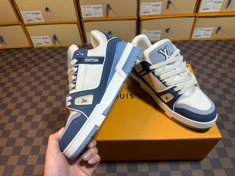 Louis Vuitton LV Trainer Low "Blue White and Grey"