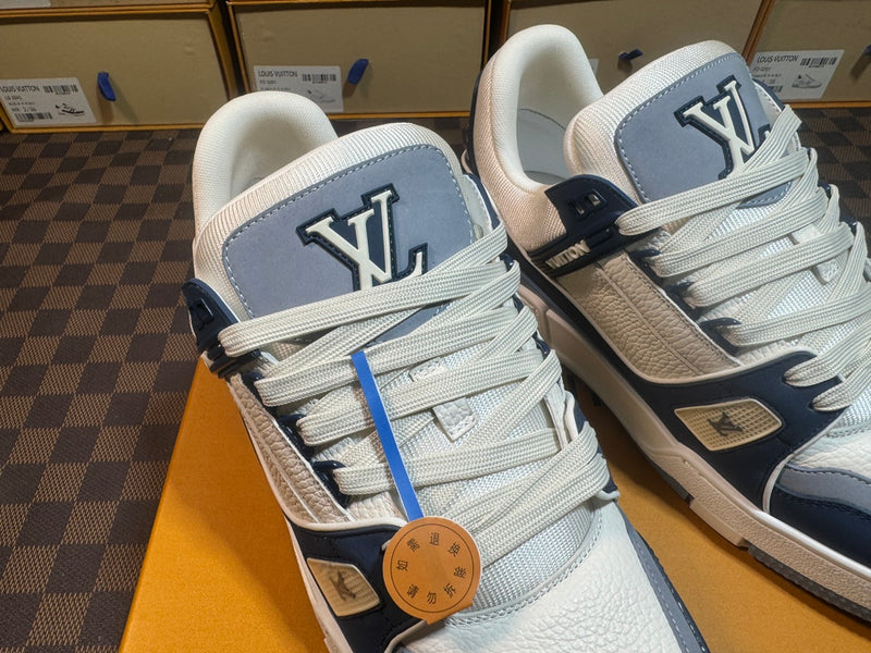 Louis Vuitton LV Trainer Low "Blue White and Grey"