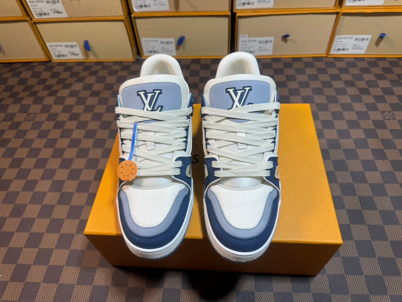 Louis Vuitton LV Trainer Low "Blue White and Grey"